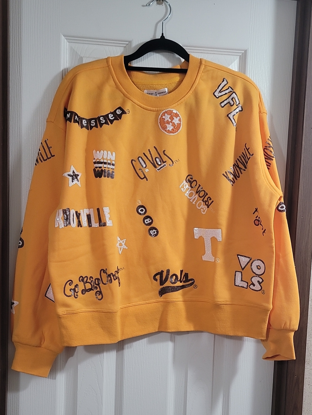 Stewart Simmons Orange Tennessee Volunteers Graphic Semi-cropped Sweatshirt